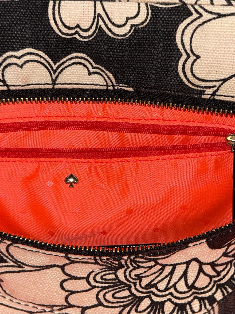 kate spade Black and Cream Floral Bow Shoulder Bag - Picture 6 of 14